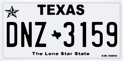 TX license plate DNZ3159