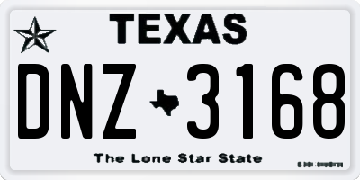 TX license plate DNZ3168