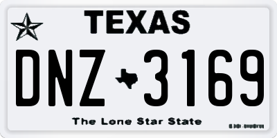 TX license plate DNZ3169