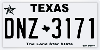 TX license plate DNZ3171