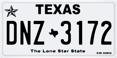 TX license plate DNZ3172
