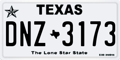 TX license plate DNZ3173