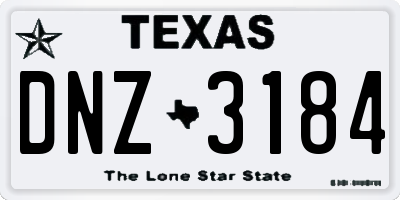 TX license plate DNZ3184