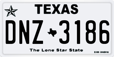 TX license plate DNZ3186