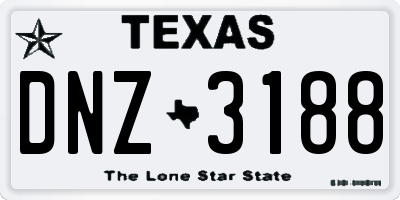 TX license plate DNZ3188