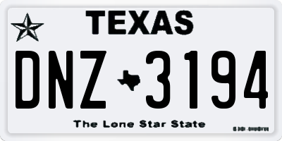 TX license plate DNZ3194