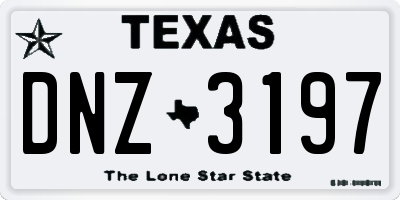 TX license plate DNZ3197