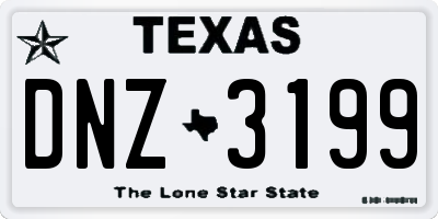 TX license plate DNZ3199