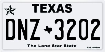 TX license plate DNZ3202