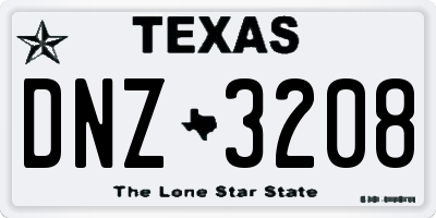 TX license plate DNZ3208