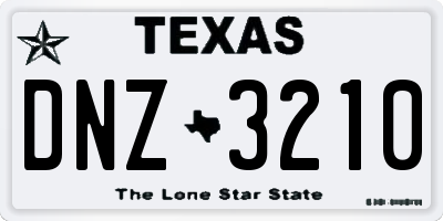 TX license plate DNZ3210