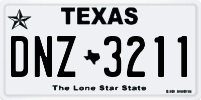TX license plate DNZ3211