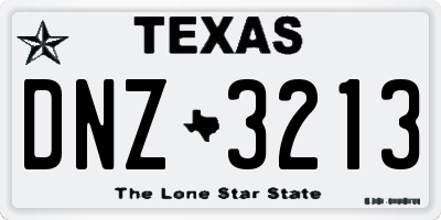 TX license plate DNZ3213