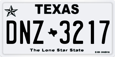TX license plate DNZ3217