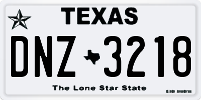 TX license plate DNZ3218
