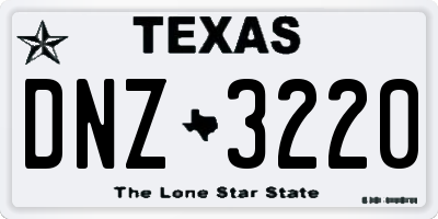 TX license plate DNZ3220