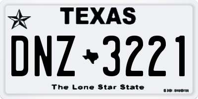 TX license plate DNZ3221