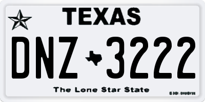 TX license plate DNZ3222