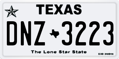 TX license plate DNZ3223