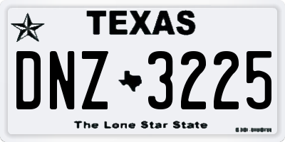 TX license plate DNZ3225