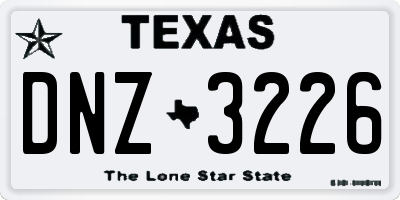 TX license plate DNZ3226