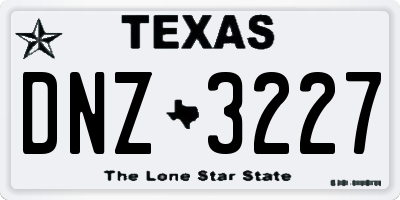 TX license plate DNZ3227