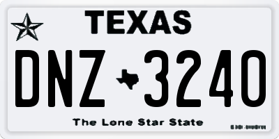 TX license plate DNZ3240