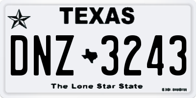TX license plate DNZ3243
