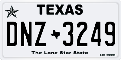 TX license plate DNZ3249