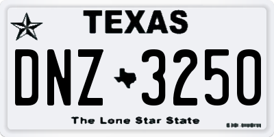 TX license plate DNZ3250