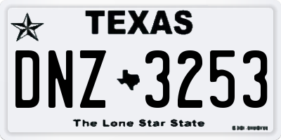 TX license plate DNZ3253