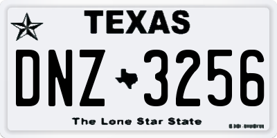 TX license plate DNZ3256