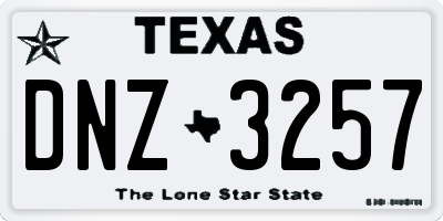 TX license plate DNZ3257