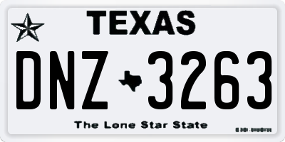 TX license plate DNZ3263