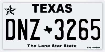 TX license plate DNZ3265