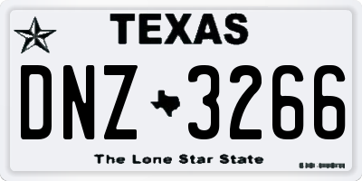 TX license plate DNZ3266