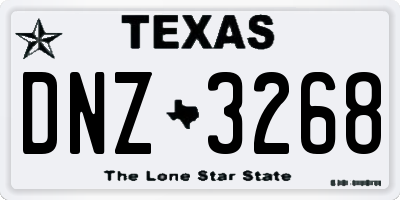 TX license plate DNZ3268