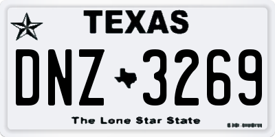 TX license plate DNZ3269