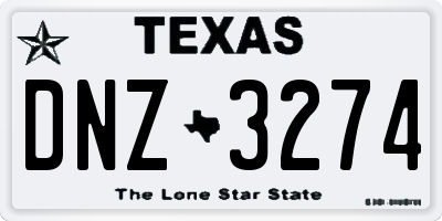 TX license plate DNZ3274