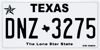 TX license plate DNZ3275