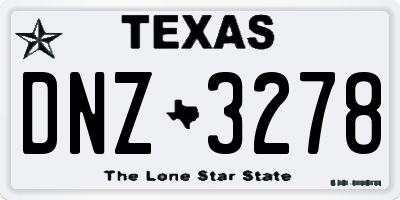 TX license plate DNZ3278
