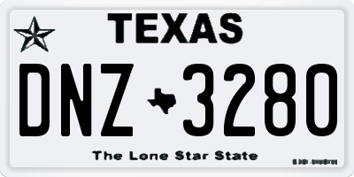 TX license plate DNZ3280