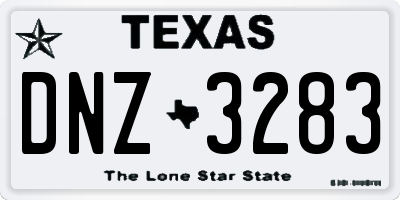 TX license plate DNZ3283