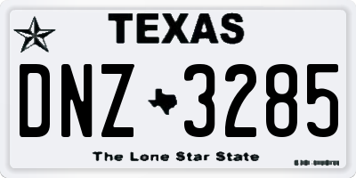 TX license plate DNZ3285
