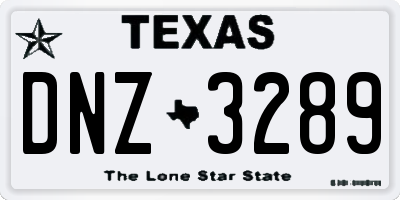 TX license plate DNZ3289