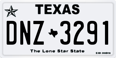 TX license plate DNZ3291