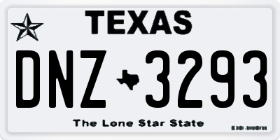 TX license plate DNZ3293