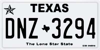 TX license plate DNZ3294