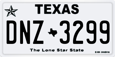 TX license plate DNZ3299