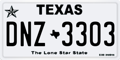 TX license plate DNZ3303
